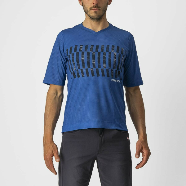 Tricou cu maneca lunga Castelli Trail Tech LS Tee, Albastru/Negru