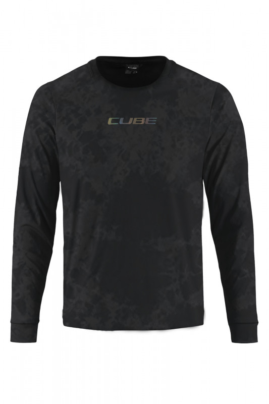 Tricou Cube Vertex Round Neck Flow L/S Black