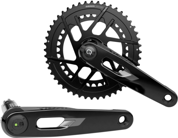 Angrenaj cu powermeter SRAM Quarq Rival E1, 46-33T, brațe 170 mm, ax DUB, 2x12 viteze, aluminiu, măsurare putere stânga