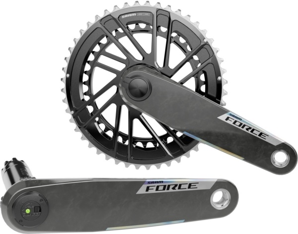 Angrenaj pedalier cu powermeter SRAM Quarq Force E1, 46-33T, 172,5 mm, Chainline 45.0 mm, aluminiu, negru