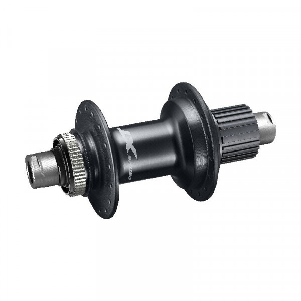 Butuc spate Shimano Deore XT FH-M8110-B 32h 12 v old 148mm ax E-THRU 12mm (fara ax) pt. rotor center lock fara piulita de strangere fara protectie pt. montura discului ambalat ind.