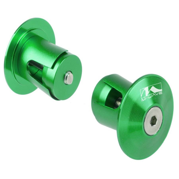Capete ghidon M-wave 17.2-21 mm aluminiu verde anodizat