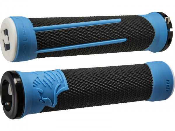 Mansoane ODI MTB AG2 Signature Lock-On 2.1 negru-albastru, 135mm colier negru