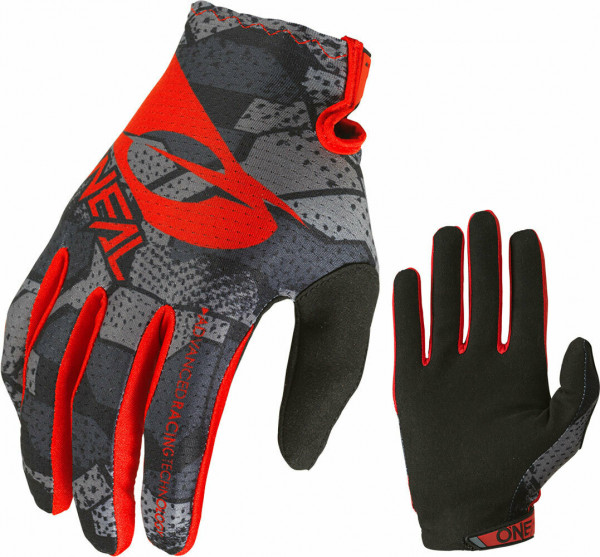 Manusi Ciclism O'Neal Matrix Camo V.22 negru/rosu