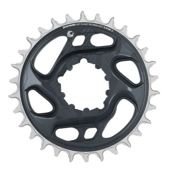 Placa pedalier Sram X-Sync 2 Eagle DM 30T, gri, aluminiu, offset 6mm