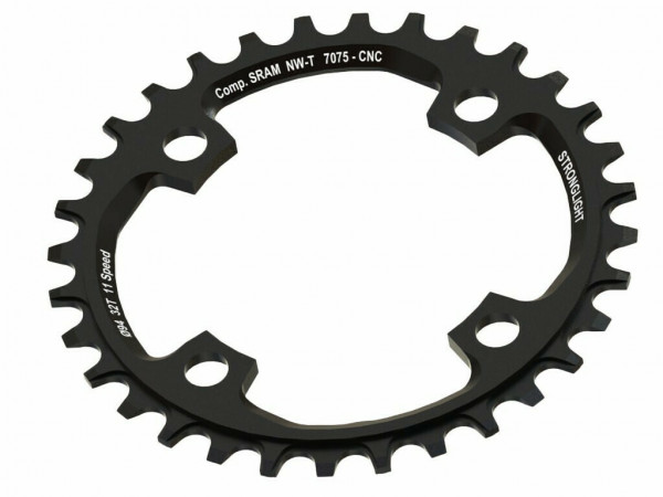 Placa pedalier Stronglight MTB Sram 1x11 pentru X01 4-ARM 36T W. THREADS BLK LK104mm