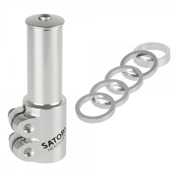Prelungitor/adaptor gat furca Satori A-Head 1 1/8 65mm argintiu