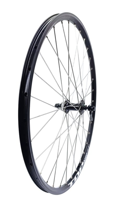 Roata fata, Remerx Top Disc, 650B 27.5x19, dubla, simplu capsata, neagra, valva Av, 32 spite Sapim Leader, butuc alu Shimano HB-QC300L, negru, ax cu excentric (QR9mm)