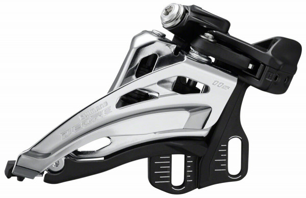 Schimbator fata Shimano Deore FD-M5100-E dublu pt. 2x11 v prindere E-TYPE (fara bb plate) side swing tragere prin fata unghi cs 66-69 cl:48.8/51.8mm