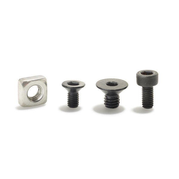 Screw kit, 1 x screw cable box, 1 x screw mounting plate, 1 x screw theft protection, nut