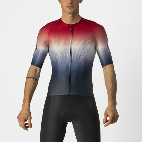 Tricou cu maneca scurta Castelli Aero Race 6.0, Rosu/Alb/Bleumarin