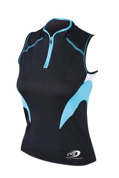 Tricou Shimano indoor fara maneci femei negru/albastru