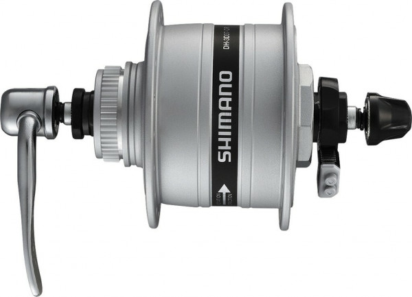 Butuc fata dynamo Shimano A-DH3D37 3W 100mm, 36H, Silver, CL, SNSP