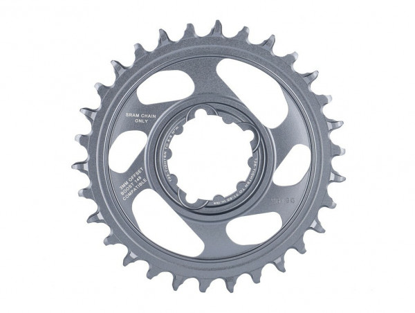 Foaie angrenaj Sram X-Sync2 Eagle Boost 30T, gri, aluminiu, offset 3mm, montare directa,12V