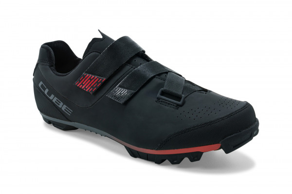 Pantofi Ciclism Cube Shoes Mtb Peak Negru/Rosu