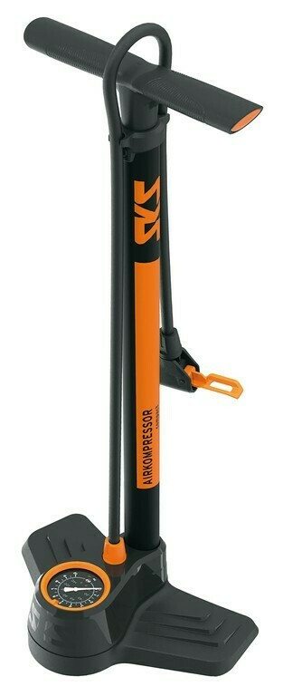 Pompa de podea cu manometru inclus SKS Airkompressor Compact 10.0 DV/SV/AV,600 mm, orange