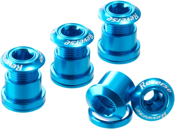 Set 4 suruburi angrenaj Reverse Chainring Bolt, Albastru Deschis