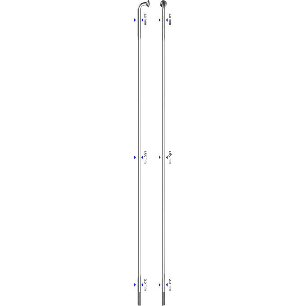 Spita Sapim D-Light argintie 2.0-1.65-2.0x286 mm
