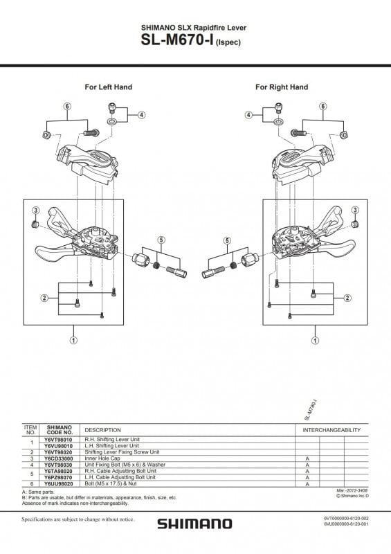 Suruburi prindere capac Shimano SL-M670-I