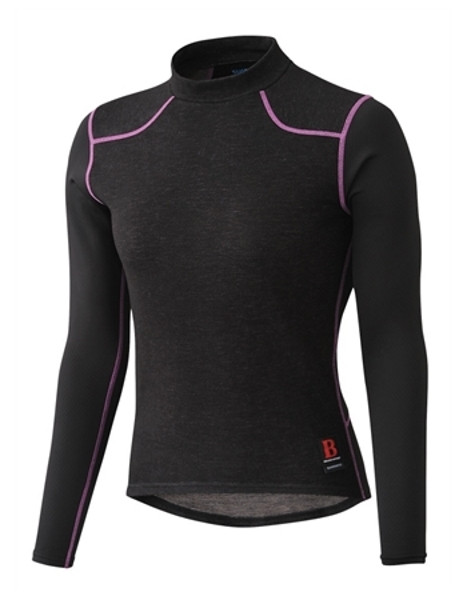 Tricou Shimano breath hyper base layer maneca lunga femei negru/roz