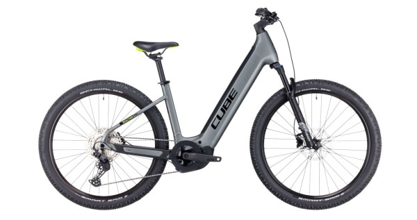 Bicicleta Electrica E-Bike Cube Reaction Hybrid PRO 750 Wh Easy Entry Flash Grey Green 2023, Roti 27.5 Inch