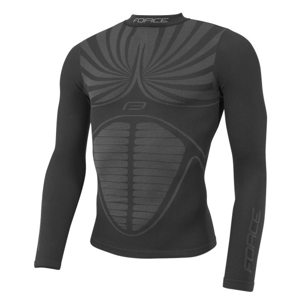 Bluza functionala Force Thunder cu maneci lungi neagra