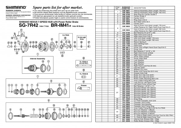 Carrier unit 2 Shimano SG-7R42