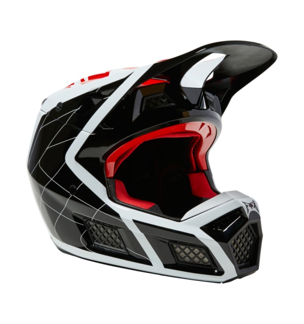 Casca FOX V3 RS Celz, Rosu Negru Alb