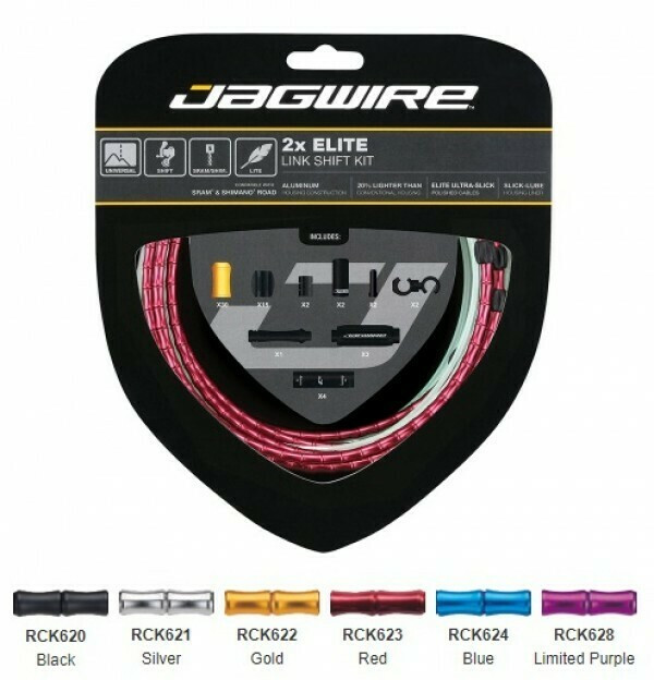 Kit bowden schimbator Jagwire 2 x Elite Link (RCK620) STS-EL Elite polished, alu. Links 5mm, negru (include toate piesele necesare montarii-max.2060mm) AM