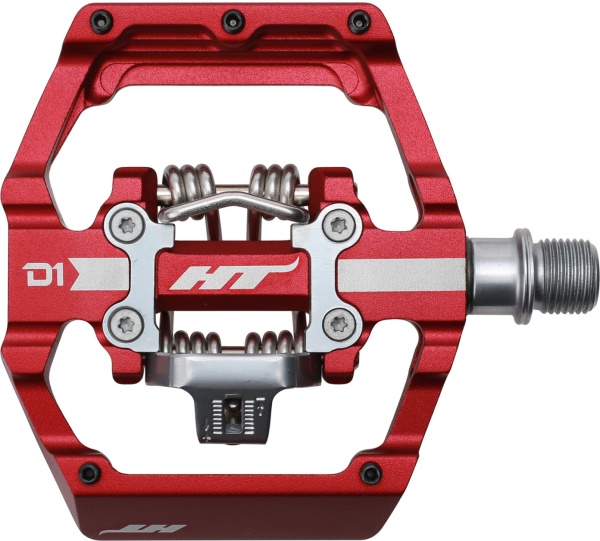 Pedale HT Components D1 Duo, platformă + clipless, Rosu