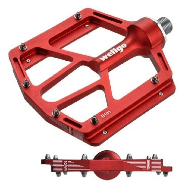 Pedale Wellgo B181 platforma rosu anodizat