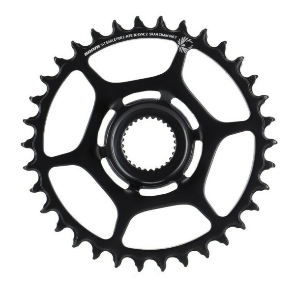 Placa pedalier Sram X-Sync2 Eagle Boost 12V, 34T, negru, otel, DM, pentru Bosch