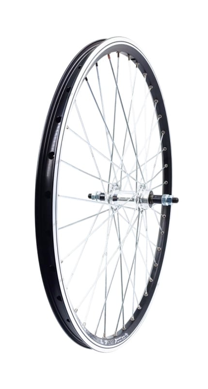 Roata spate Remerx Dragon 507x19 dubla, simplu capsata, neagra, Valva AV, 36 spite Sapim zinc, butuc alu Sunrace HBM45R7A, argintiu, ax cu piulite