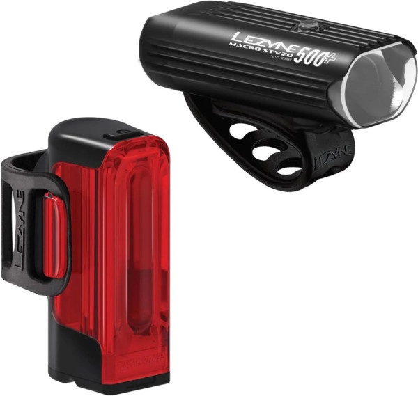 Set lumini Lezyne LED Macro Drive 500+ StVZO / Strip Drive+ StVZO