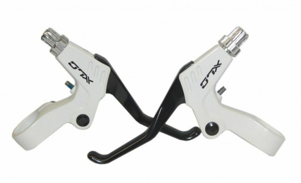 Set maneta frana XLC BL-V01 alu alb/negru pt. Rapidfire