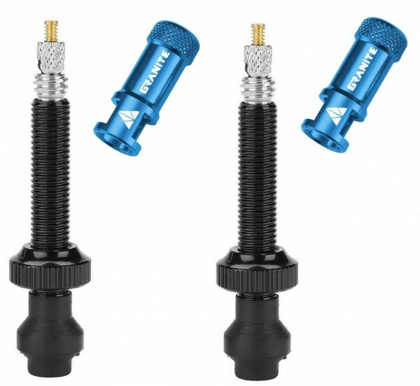 Set valva Granit + capacel Granit Juicy, alu CNC, 60mm (2buc/set) - valva neagra/capacel albastru