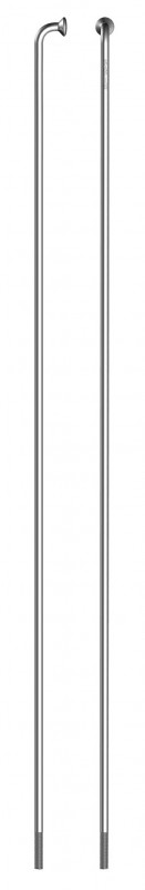 Spita Sapim Leader Inox 14G 248 mm J-Bend argintie cu niplu Polyax 14G alama 12 mm placat nichel