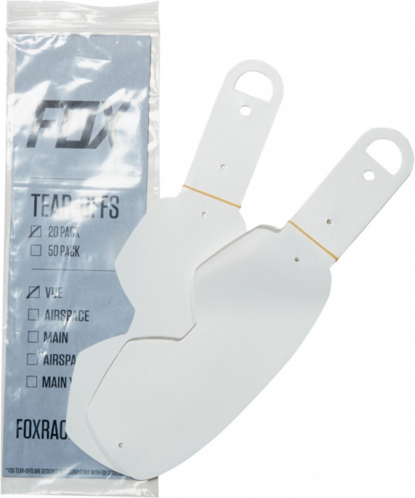 Tear Offs Fox Vue Standard Tear Offs 20 pack clear