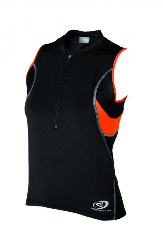 Tricou Shimano Indoor fara maneci pentru femei negru/portocaliu