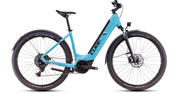 Bicicleta electrică CUBE, Nuride Hybrid PERFORMANCE 625 Allroad, Easy Entry, SwimmingPool BLACK, 2025 - 28"
