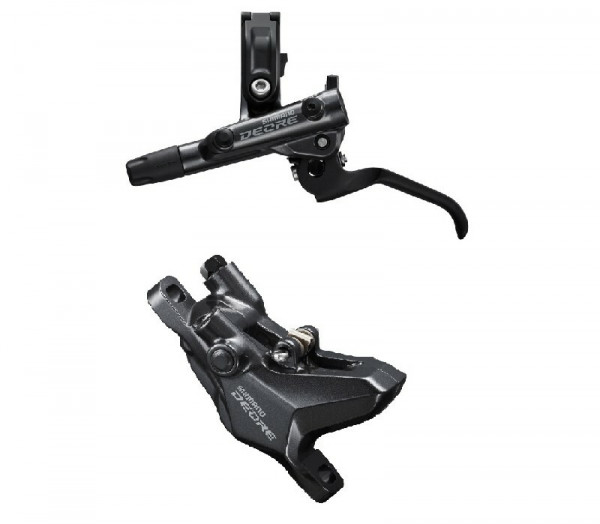 Frana pe disc set asamblat Shimano, J-Kit, DEORE BL-M6100(L), BR-6100 (R), rata adaptor, placute rasina fara aripioare de racire, furtun SM-BH90-SS 1700mm, include oliva & insertie conectare, ambalat ind.