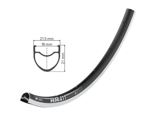 Janta DT Swiss RR 411, 28" black 622-18, 32H