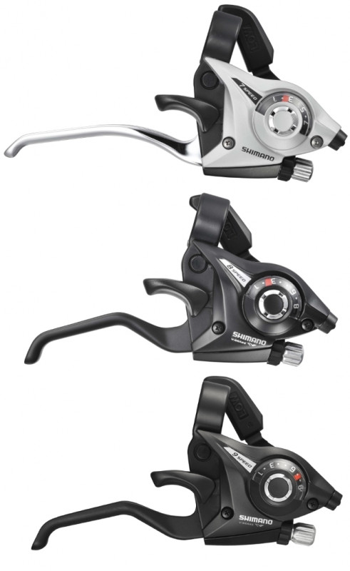 Maneta schimbator/frana Shimano ST-EF51-9R2A dreapta 9 v 2 degete cablu 2050mm OGD dial type argintie