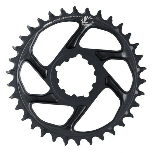 Placa pedalier Sram X-Sync2 SL Eagle Boost 36T, gri aluminiu, offset 3mm, DM, 12V
