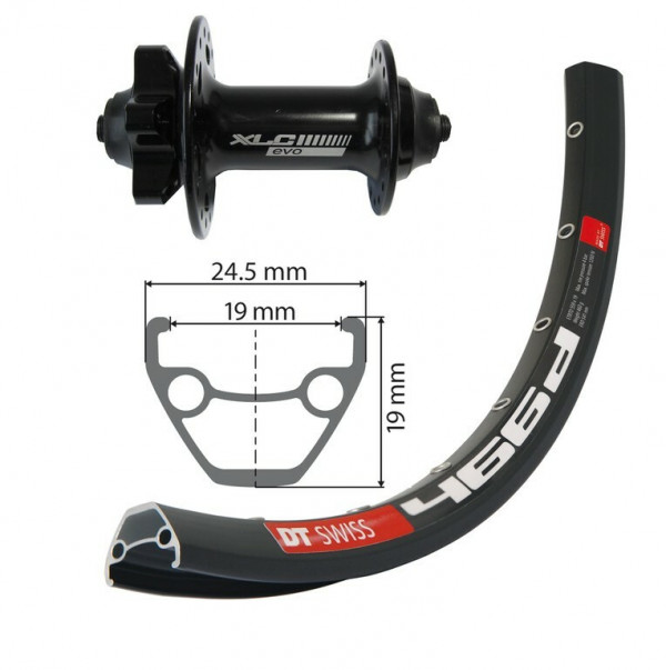 Roata fata 27.5" XLC 6-bolt, QR, 32h. DT Swiss D466 DISK
