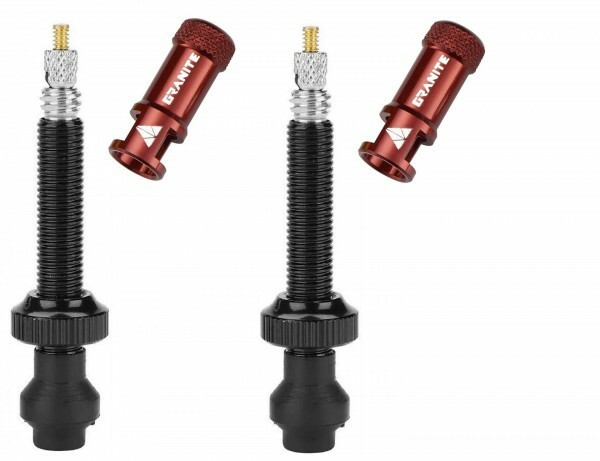 Set valva Granit + capacel Granit Juicy, alu CNC, 44mm (2buc/set) - valva neagra/capacel rosu