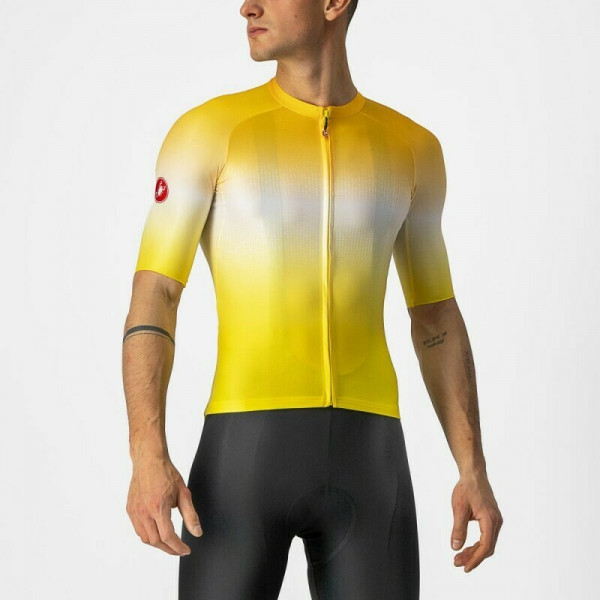 Tricou cu maneca scurta Castelli Aero Race 6.0 Galben/Alb