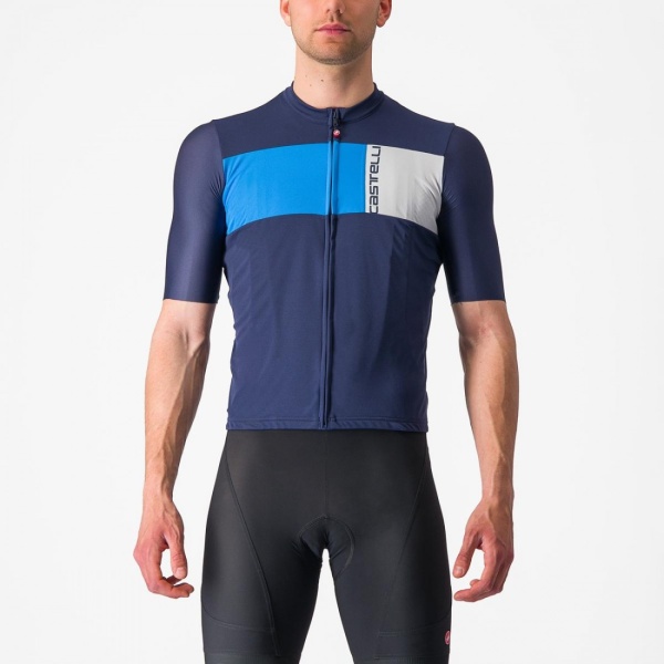 Tricou Cu Maneca Scurta Castelli, Prologo 7, Indigo/Albastru/Gri