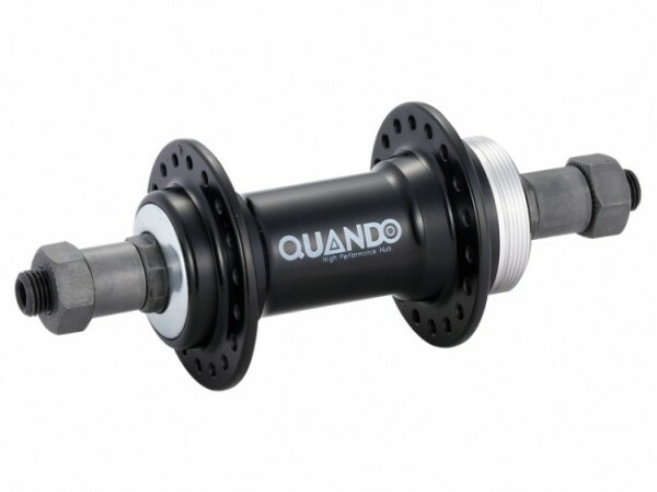 Butuc spate Quando A12R, alu, 36H, ax QR M10x135x145mm, pentru pinion pe filet, negru