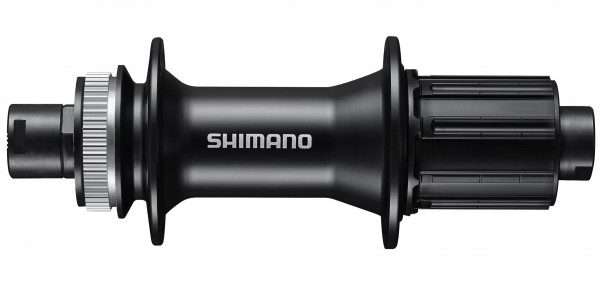 Butuc spate Shimano Deore FH-MT400 32h OLD 142 mm ax E-Thru 12 mm centerlock negru